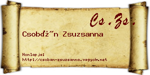 Csobán Zsuzsanna névjegykártya